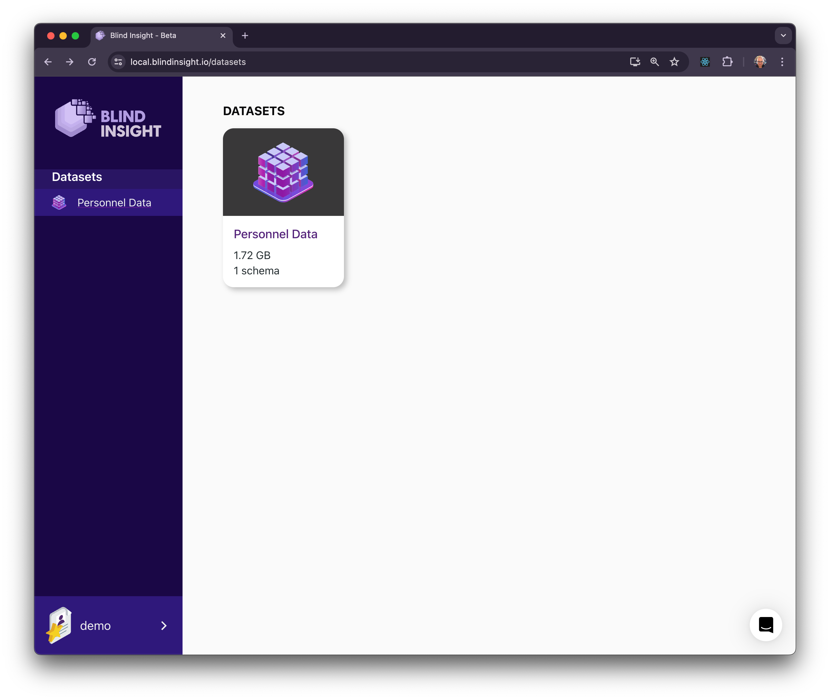 screenshot of Blind Insight